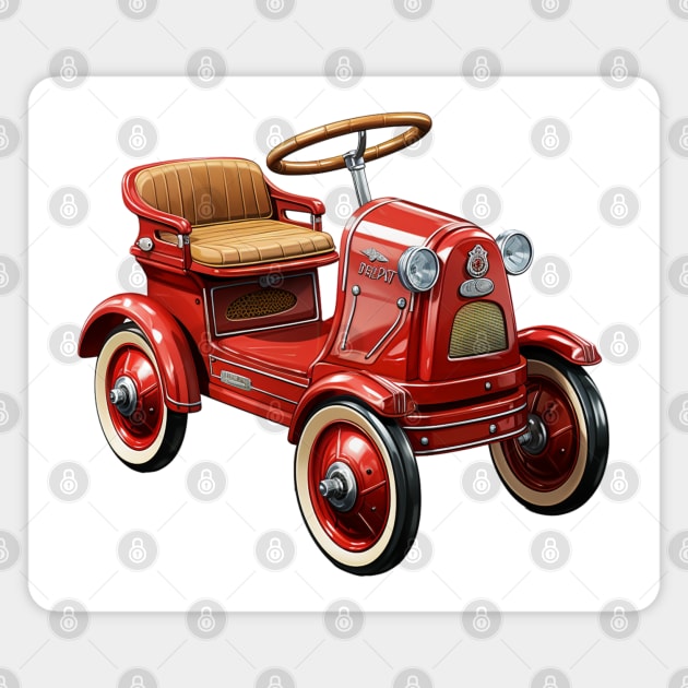 Red Toy Peddle Car Magnet by tfortwo